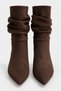 Ruche Gathered Pointed Toe Thin Heeled Women's Boots - 2