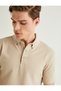 Polo Collar T-Shirt Slim Fit Snap Button Detail Short Sleeve Cotton
