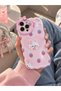 IPHONE 14 PRO MAX غطاء أبيض/وردي بنمط أرنب