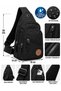 Unisex Black Crossbody Shoulder Bag – Multi-Compartment, Adjustable Strap, Daily Use Bag - 2