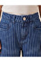 Boys Blue Striped Knit Denim Pull On Shorts - 3