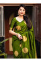 Green Soft Silk Saree with Golden Zari Motifs - MAF101225 | Green - 2
