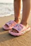 5611 Pink Emoji Daily Beach Pool Girl's Slippers - 3