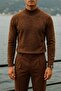 Men's Winter Basic High Neck 3-Piece Knit Sweater - 7