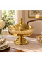 Metal and Glass Footed Candy Bowl with Lid Gold - 25×15cm - 3