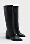 Women's Mordi Short Heeled Boots - Black-Leather