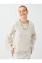 Beige Melange Round Neck Cotton Blend Soft Touch Blouse - 3