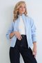 Women's Blue Double Zipper Cardigan Alc-X15900 - 4