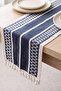 Navy Blue Regina Cotton Tasseled Runner 35X145 cm - 5