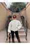Ecru Quilted Fluffy Coat - 2