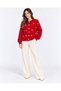 Women's Pearl Detailed Buttoned Crew Neck Long Fleece Knitwear Jacket - 6