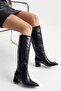 Women's Mordi Short Heeled Boots - Black-Patent Leather - 3