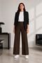 Hayal 28606-26 Women's High Waist Wide Leg Fabric Trousers Comfortable Cut for Office and Daily Use - 4