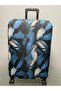 Suitcase Cover-Blue Leaves