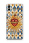 Samsung Galaxy A06 Compatible Vintage Sun and Heart Pattern Transparent Phone Case