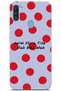 Samsung Galaxy A11 / M11 Compatible Red Polka Dot Pattern Transparent Phone Case