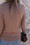 Mink Standard Size V-Neck Sleeve Detail Sweater - 5