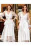 6 Piece Cream Women's Satin Dowry Set Transparent Lace Dressing Gown Nightgown Pajama Set |   Bridal Dowry Set with Shorts - 2