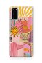 Samsung Galaxy S20 Compatible Abstract Art Collage Pattern Transparent Phone Case