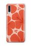 Samsung Galaxy A50 / A30S Compatible Orange Hibiscus Flower Pattern Transparent Phone Case