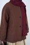 Women's Collar Shawl Detail Short Trench Coat with Epaulettes on the Sleeves Brown - 6