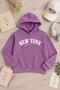Lila Girl's New York Printed 3 Thread Hooded Sweatshirt 24992