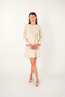 Crepe Fabric Waist Elastic Dress - Mink - 2
