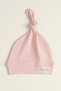 Interlock Little Peanut Elephant Embroidered Top-Tie Knotted 100% Cotton Baby Beanie Hat 0-6 Months