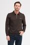 Men's Polo Collar Long Sleeve Sweatshirt with Pockets - 4