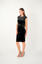 Velvet Fabric Shoulder Tassel Pencil Dress - Black - 2