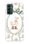 Samsung Galaxy M13 / M23 Compatible Transparent Phone Case with Goose and Flower Pattern