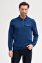 Men's Polo Collar Long Sleeve Sweatshirt with Pockets - 4