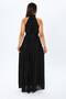 Women's Halter Neck Pleated Long Evening Dress - 2