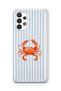 Samsung Galaxy A13 Compatible Crab Pattern Transparent Phone Case
