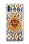 Samsung Galaxy A70 Compatible Vintage Sun and Heart Pattern Transparent Phone Case