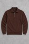 Men's Polo Collar Half Zipper Casual Brown Sweater - 4