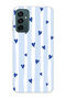 Samsung Galaxy M13 / M23 Compatible Blue Hearts Patterned Transparent Phone Case