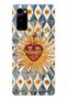 Samsung Galaxy S20 Fe Compatible Vintage Sun and Heart Pattern Transparent Phone Case