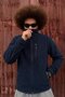 Men's Trend Regular Fit Full Zipper Navy Blue Fleece - 6