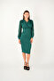 Crepe Fabric Sleeves Tulle Pencil Dress - Emerald Green