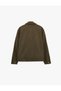 Wool Blend Long Sleeve Pocketed Zippered Shirt Collar Cashmere Jacket - 7