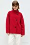 Red Checkered Stand Collar Women's Trench Coat Mg2921