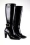 Croco Crocodile Skin Buckle Detailed Women's Thin Heel Zipper Boot 9cm