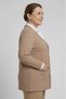 Plus Size Women's Seasonal Ribbed Knitted Mom Cardigan Medium Thick Twisted Fabric Non-Pilling Brit Buttoned - 2