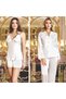 6 Piece Ecru Satin Lace Detailed Dowry Bridal Bundle Nightgown Pajamas Transparent Dressing Gown Set |   Shorts Set Nightgown Pajama Set - 4