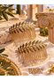 Roman Laurel Leaf Figured Gold Color 9 cm Metal Scalloped Hair Clip - 2