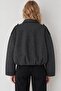 Anthracite Plaid Patterned Oversize Women's Bomber Jacket Mg2920 - 2
