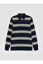 Esvab • Modern & Distinctive Devrik Roba Collar Striped Men's Sweatshirt - 2