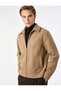 Wool Blend Long Sleeve Pocketed Zippered Shirt Collar Cashmere Jacket - 2