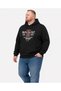 Plus Size Hooded Printed 3 Thread Sweatshirt - 2